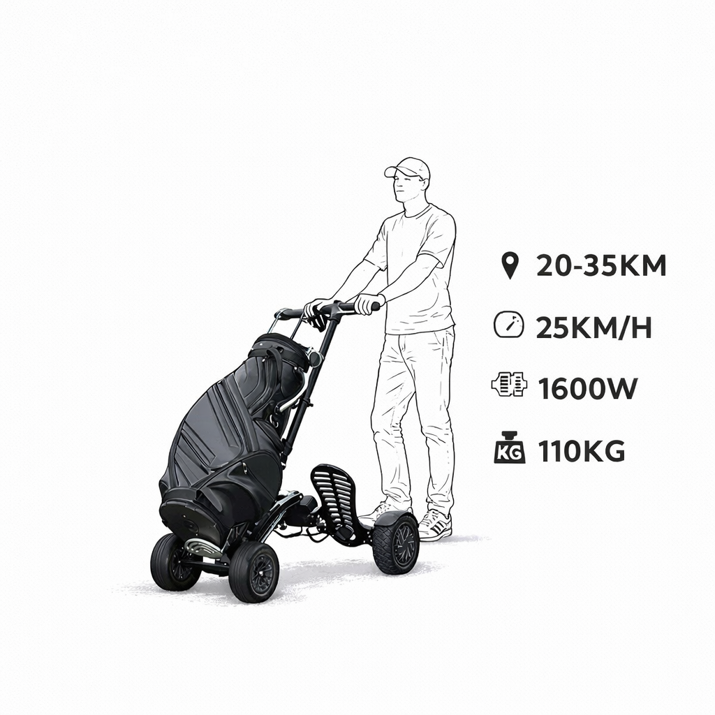 ESWING Hybrid - Rafknúin golfkerra – Fjölnota golfkerra